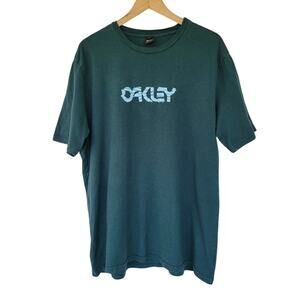 Oakley Logo T Shirt Jade Green Short Sleeve Mens Size L Casual Athletic Tee